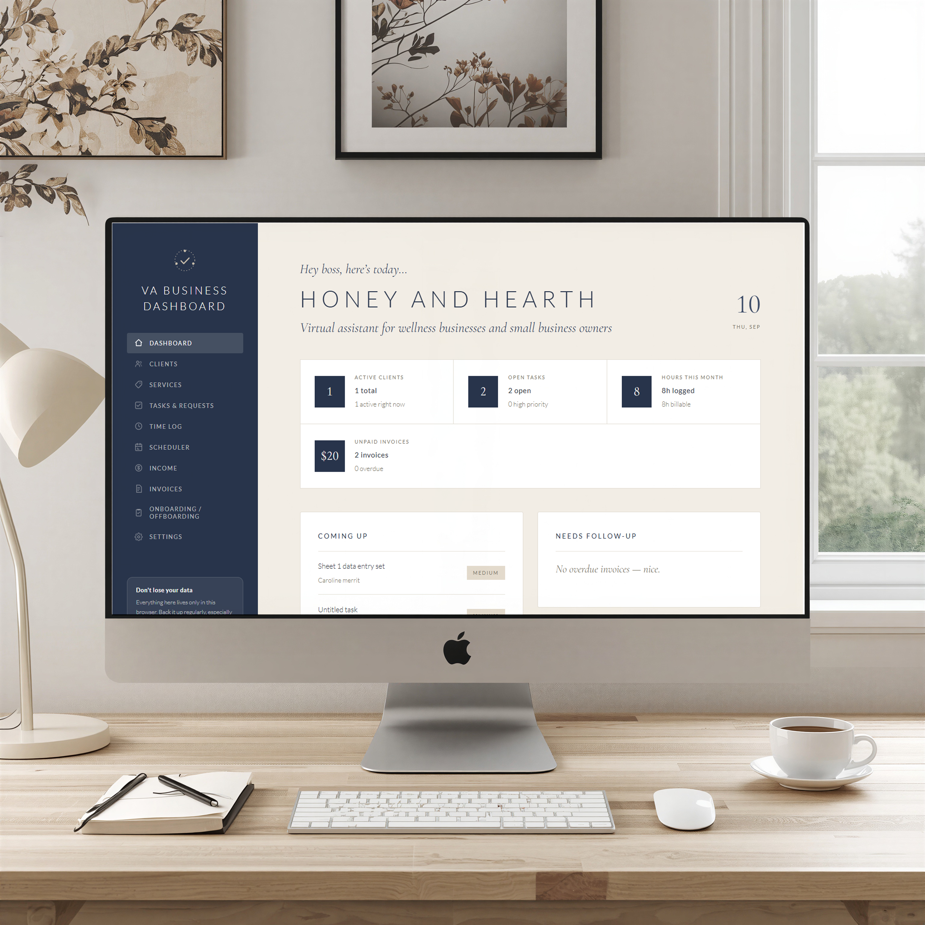 Screenshot — VA business dashboard